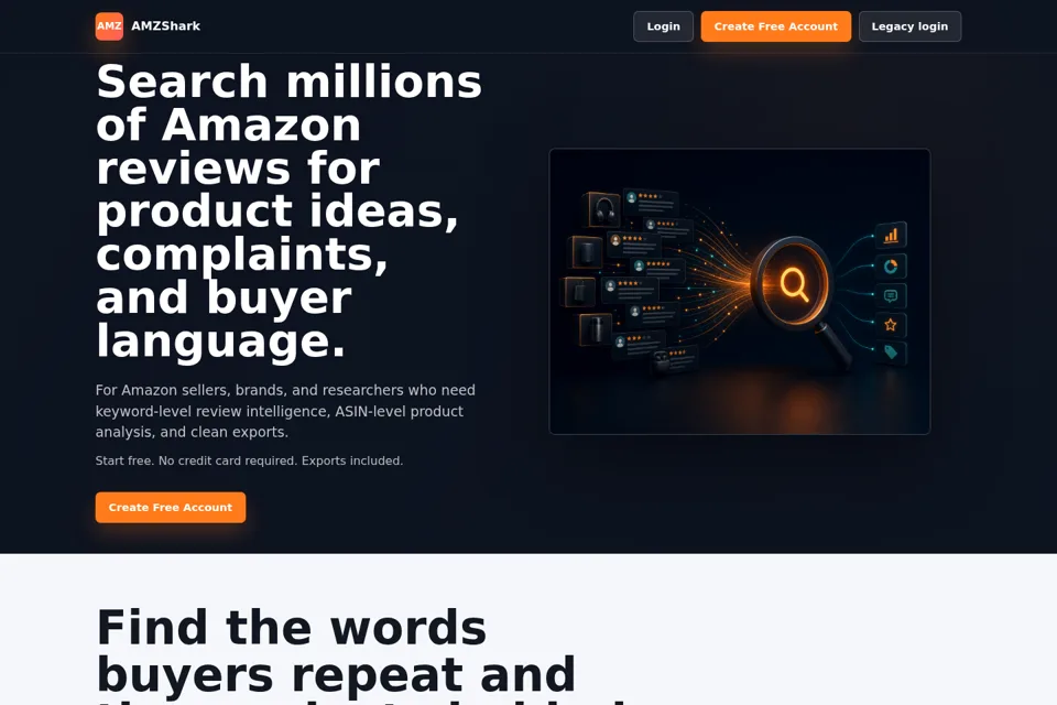 Aperçu de la landing page