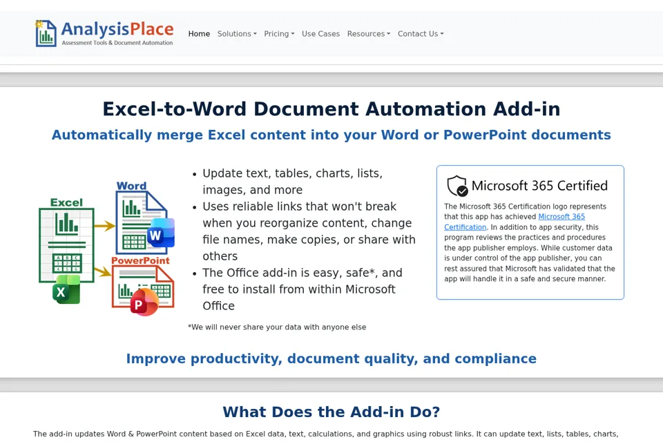Aperçu de la landing page