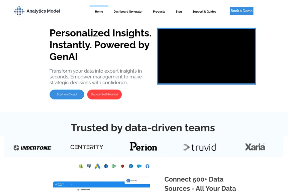 Aperçu de la landing page