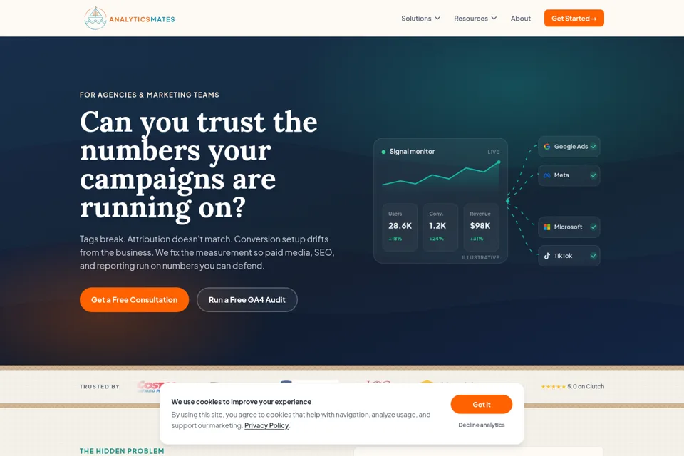 Aperçu de la landing page