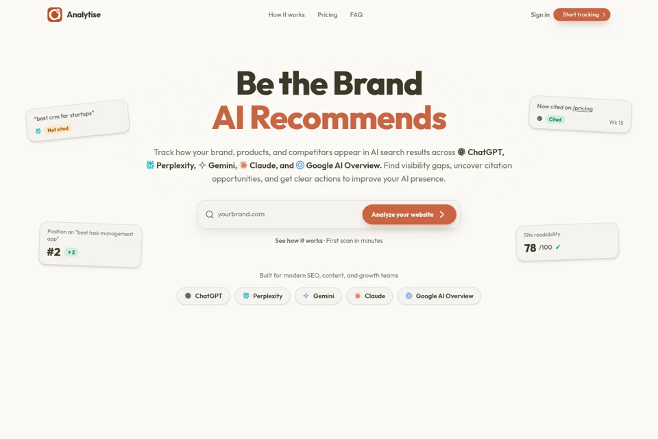 Aperçu de la landing page