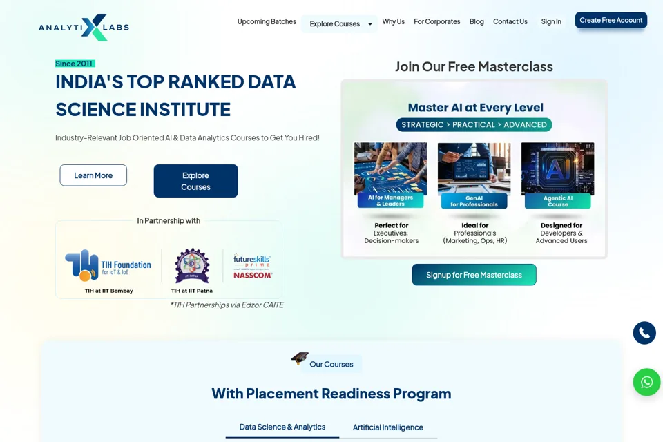 Aperçu de la landing page