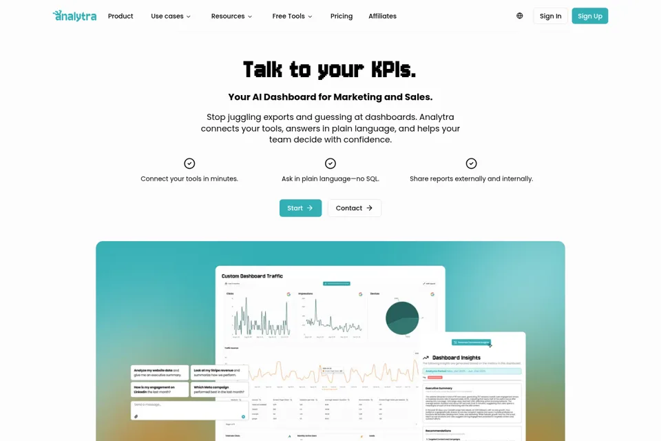 Aperçu de la landing page