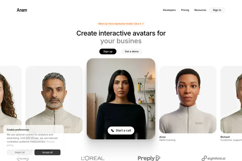 Landing page preview