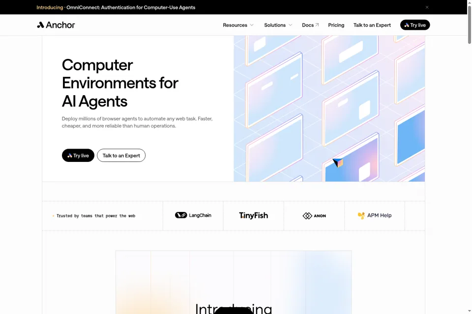 Aperçu de la landing page