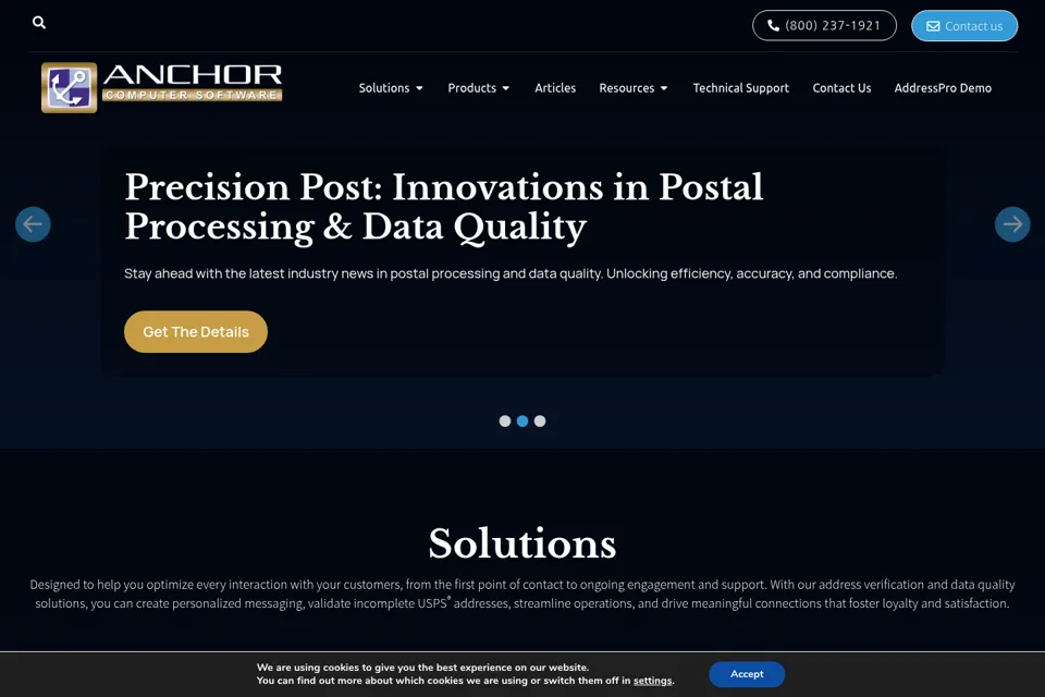 Aperçu de la landing page