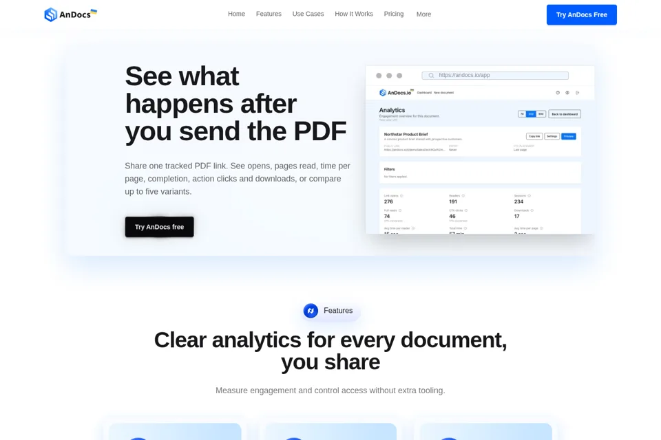 Aperçu de la landing page