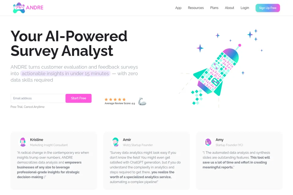 Aperçu de la landing page