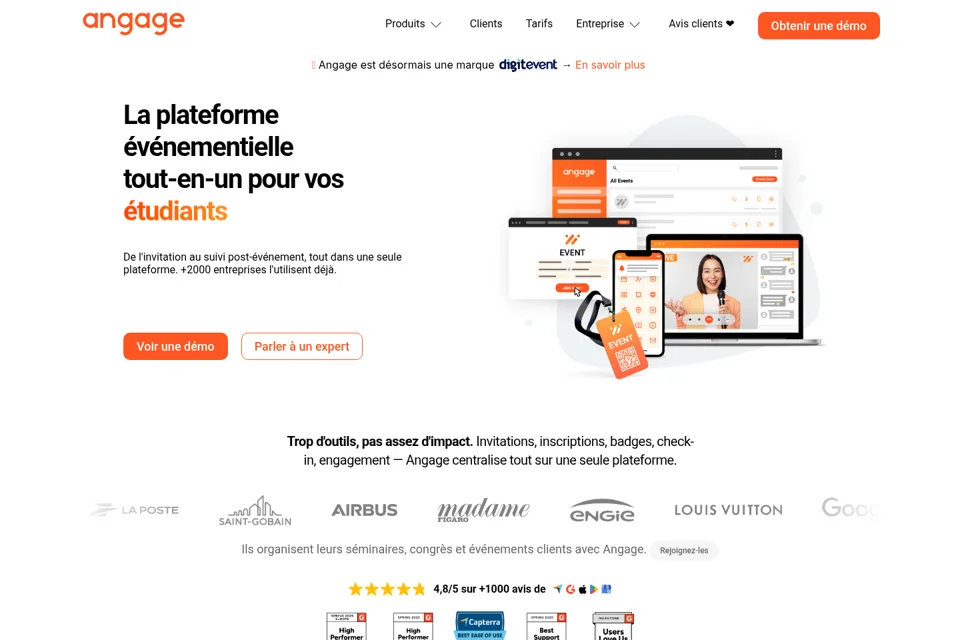 Aperçu de la landing page
