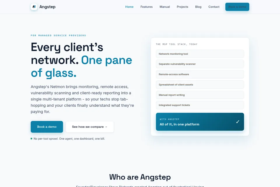Aperçu de la landing page