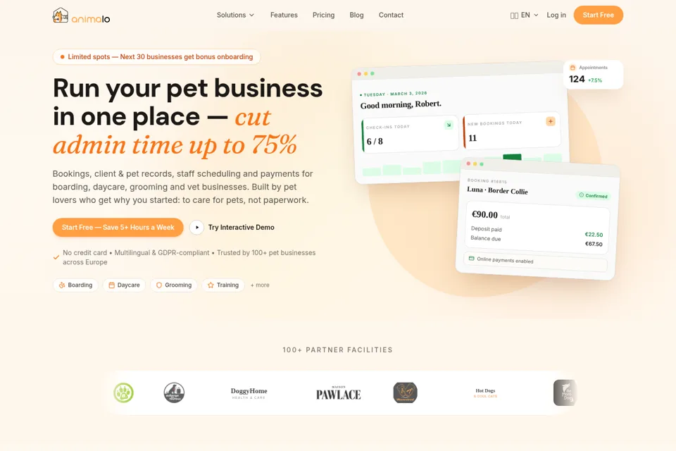 Aperçu de la landing page