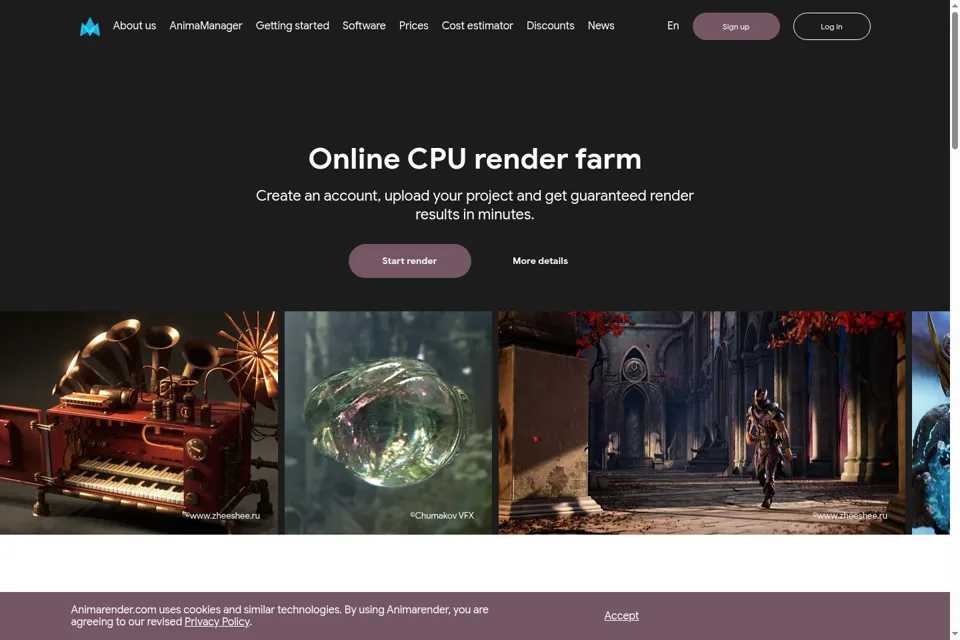 Aperçu de la landing page