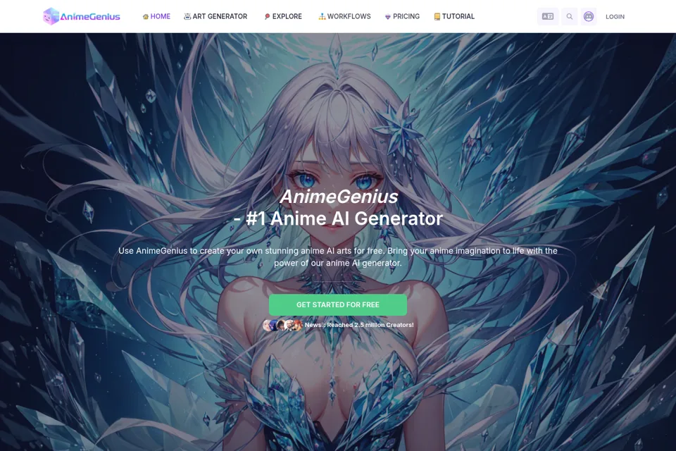 Aperçu de la landing page