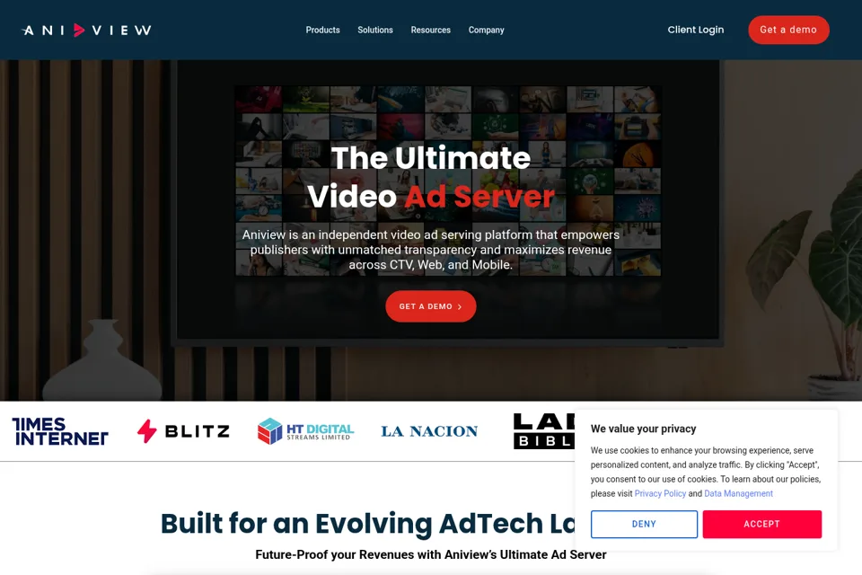 Aperçu de la landing page