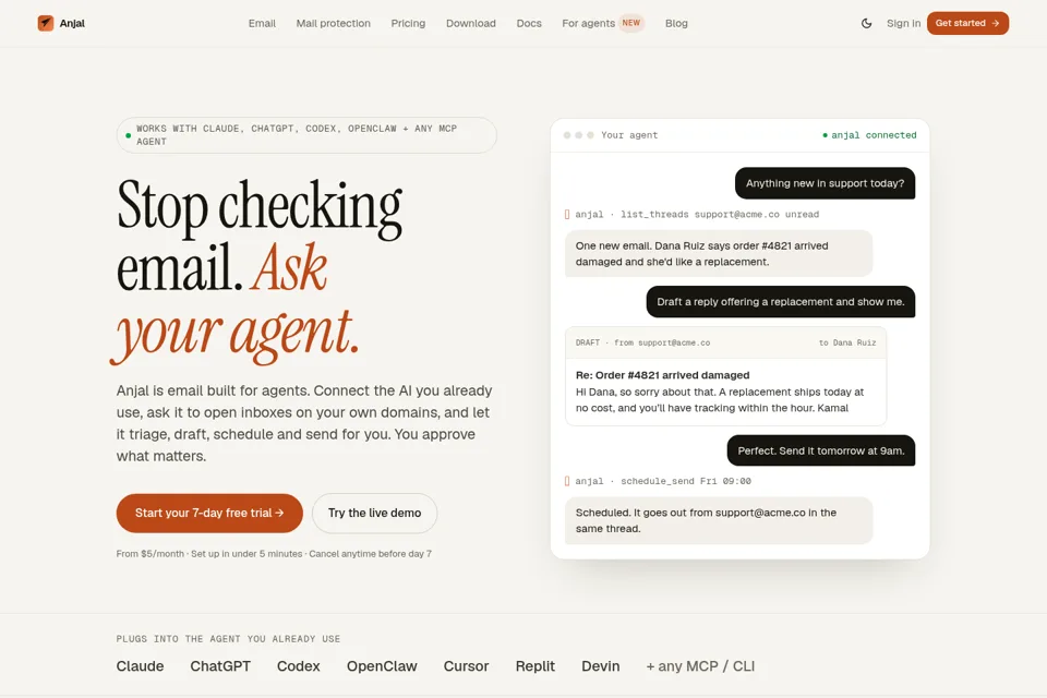 Aperçu de la landing page
