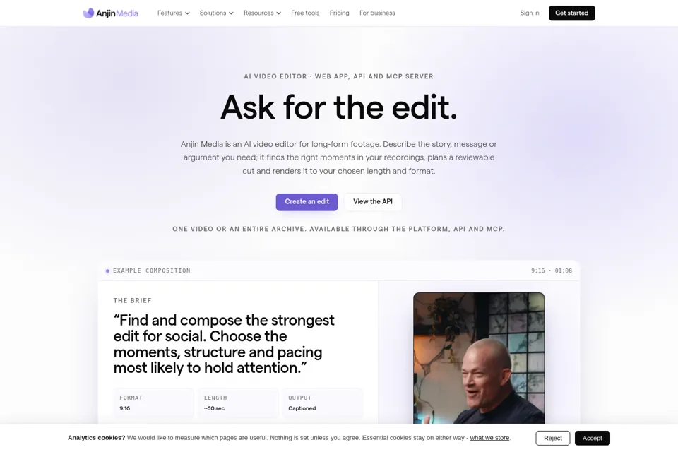 Aperçu de la landing page