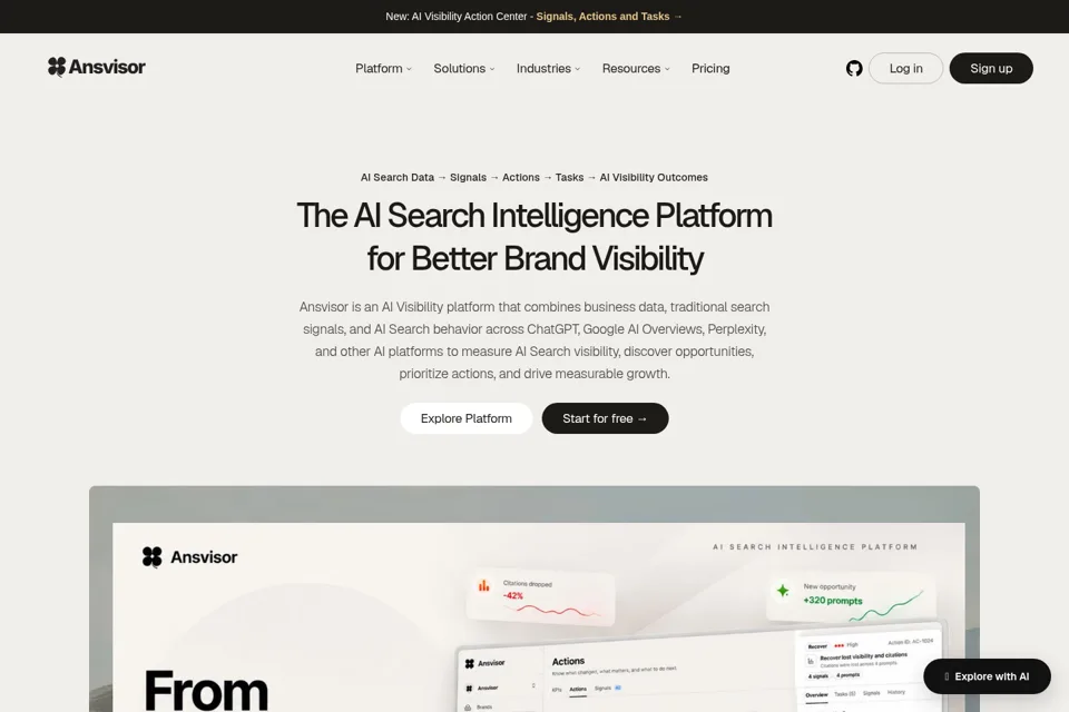 Aperçu de la landing page