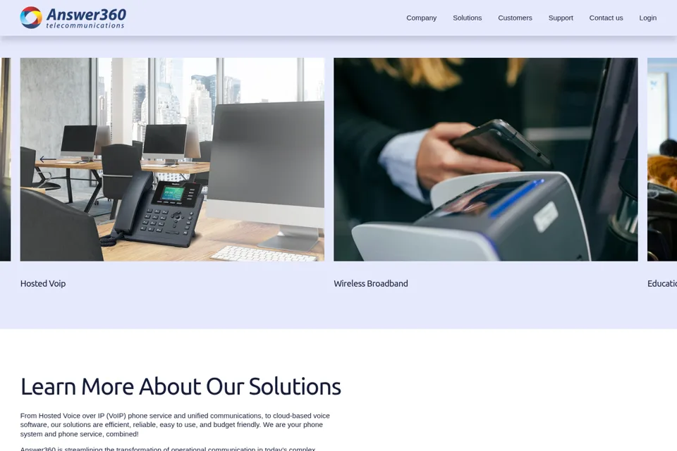 Aperçu de la landing page