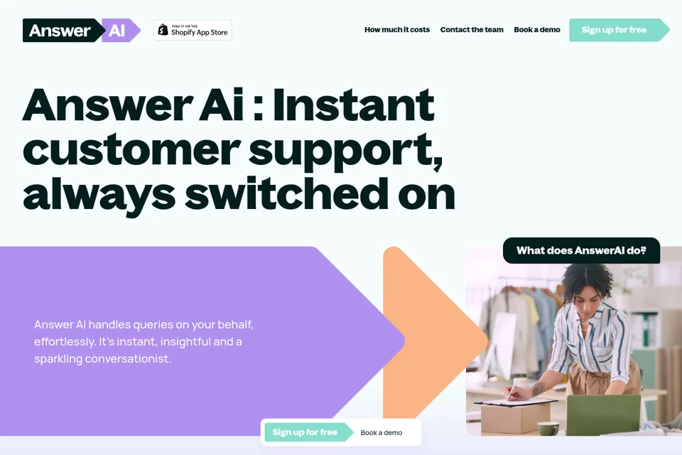 Aperçu de la landing page