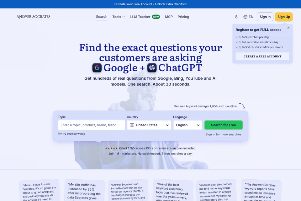 Landing page preview