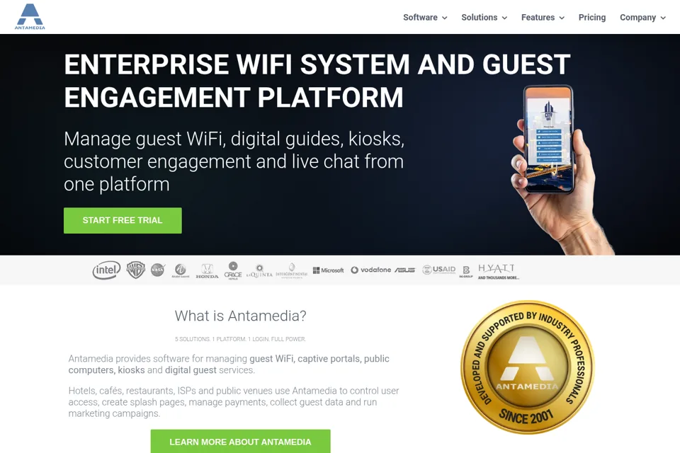 Aperçu de la landing page