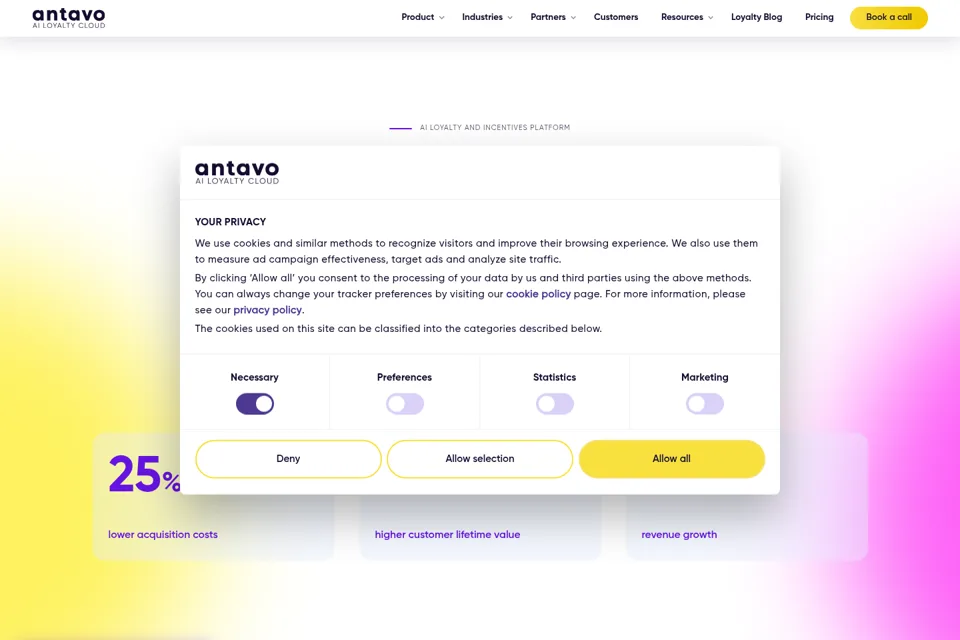 Aperçu de la landing page