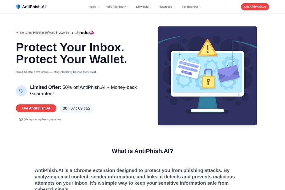 Aperçu de la landing page