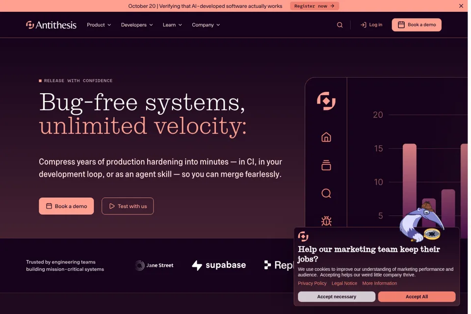 Aperçu de la landing page