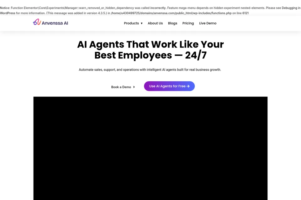 Aperçu de la landing page
