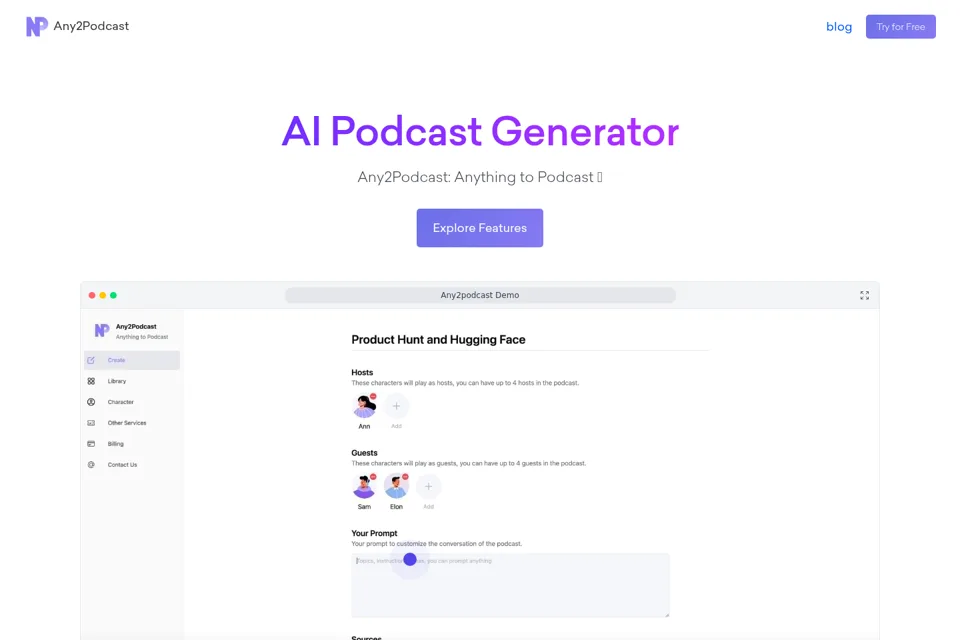 Aperçu de la landing page