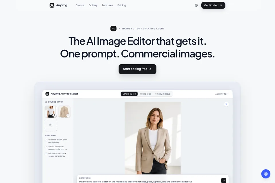 Aperçu de la landing page