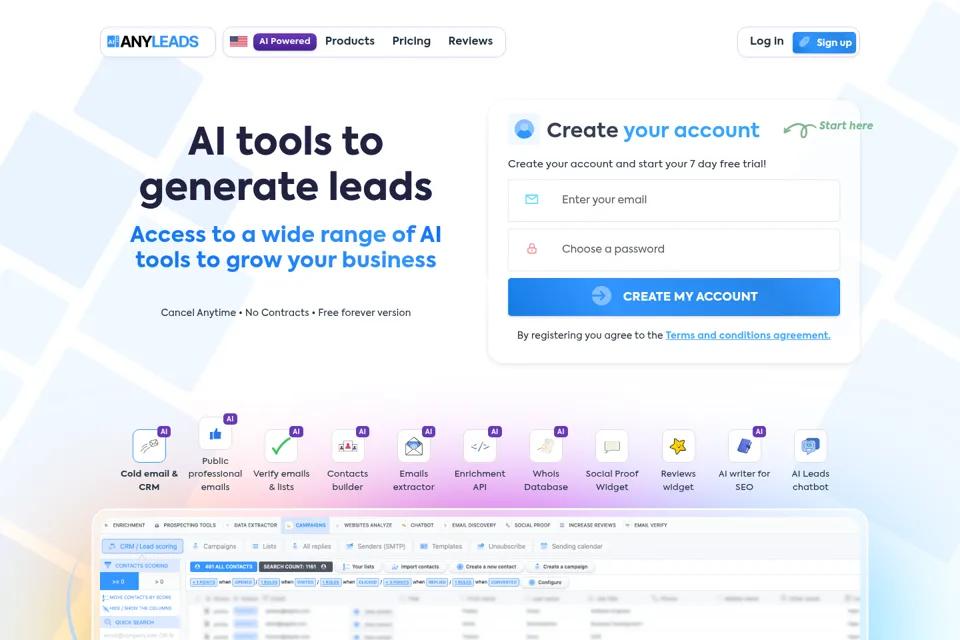 Landing page preview