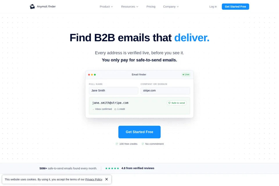 Aperçu de la landing page