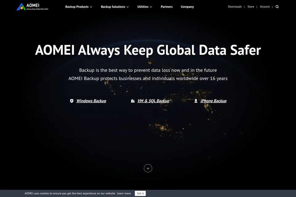 Aperçu de la landing page