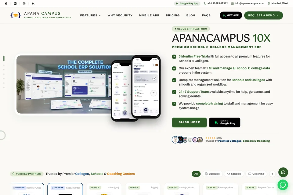 Aperçu de la landing page