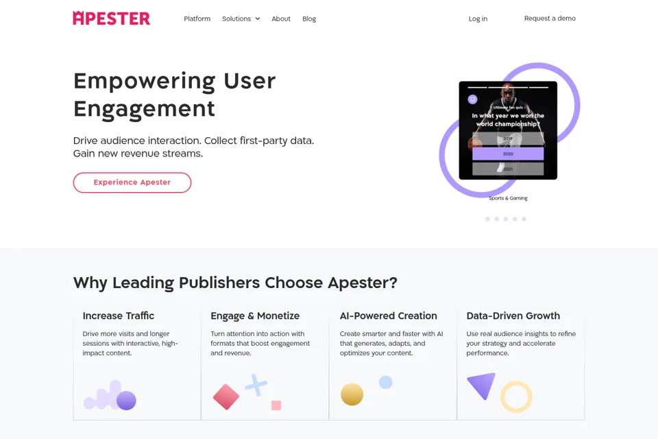 Aperçu de la landing page