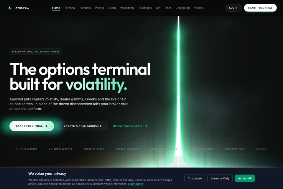 Aperçu de la landing page