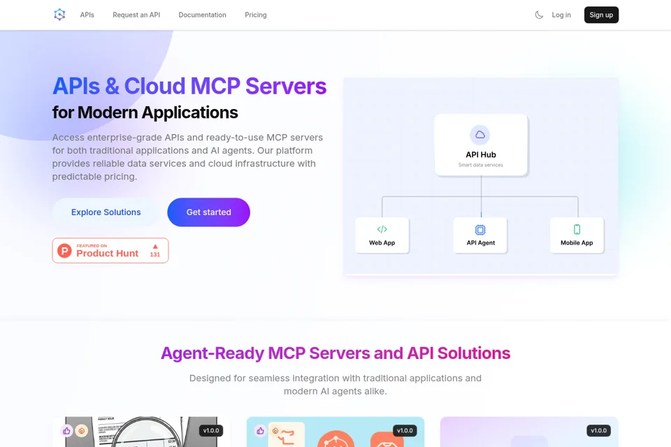 Aperçu de la landing page