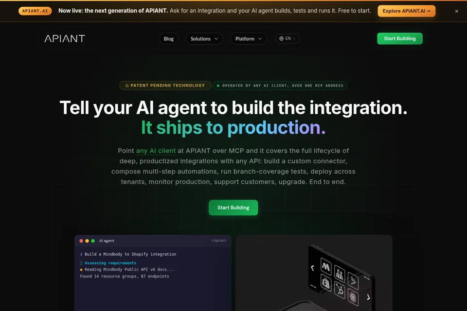 Aperçu de la landing page