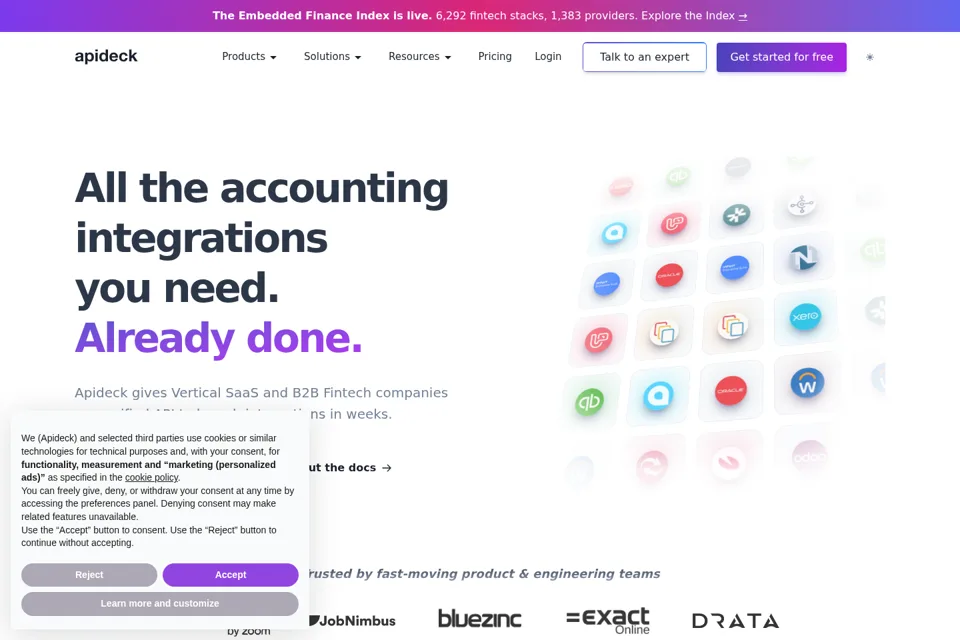 Aperçu de la landing page