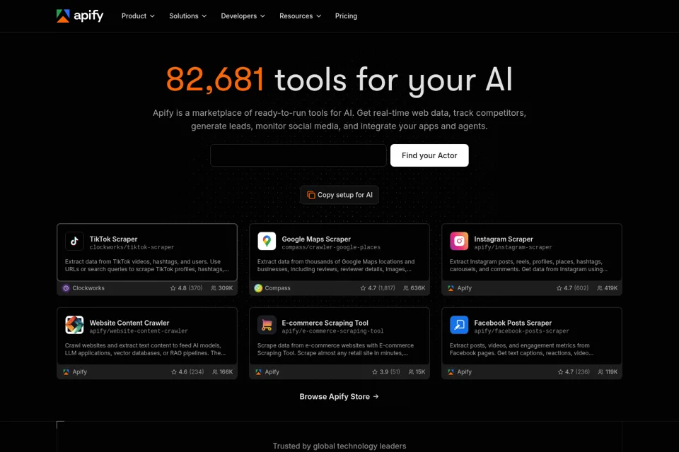 Aperçu de la landing page