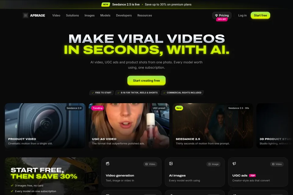 Aperçu de la landing page