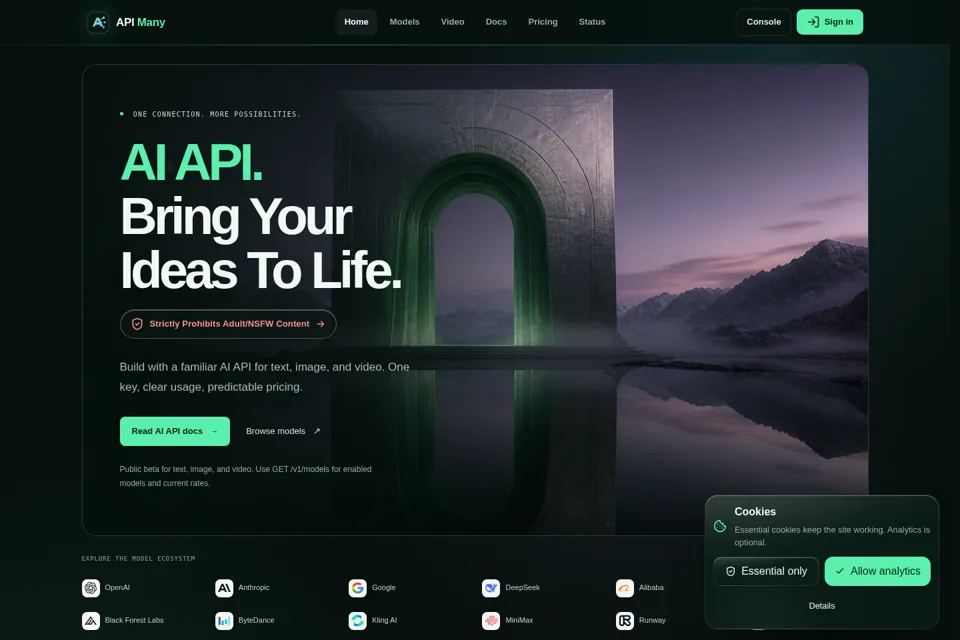 Aperçu de la landing page