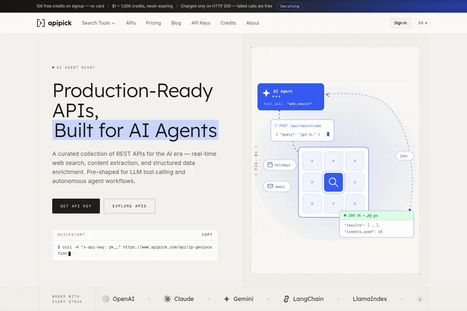 Aperçu de la landing page