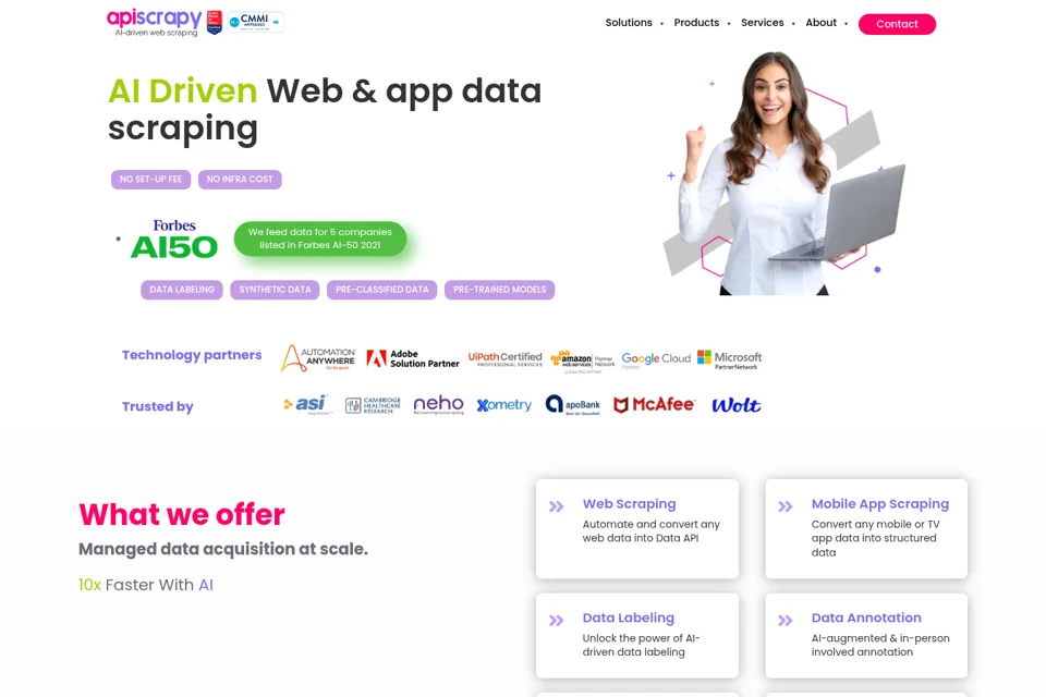 Aperçu de la landing page