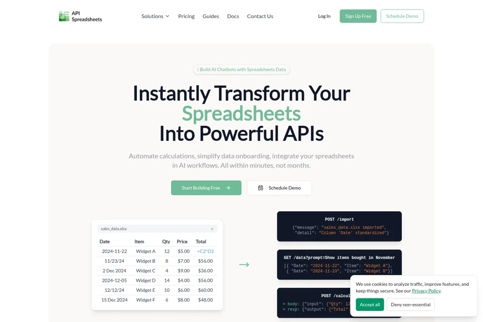 Aperçu de la landing page