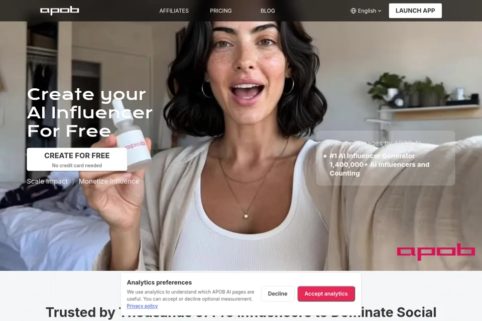 Aperçu de la landing page