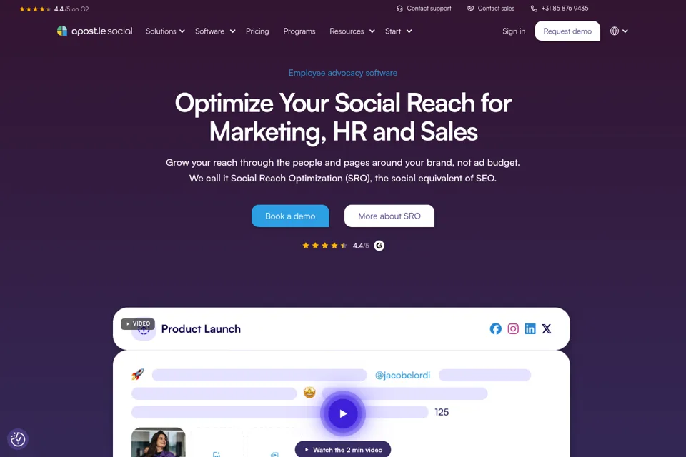 Aperçu de la landing page