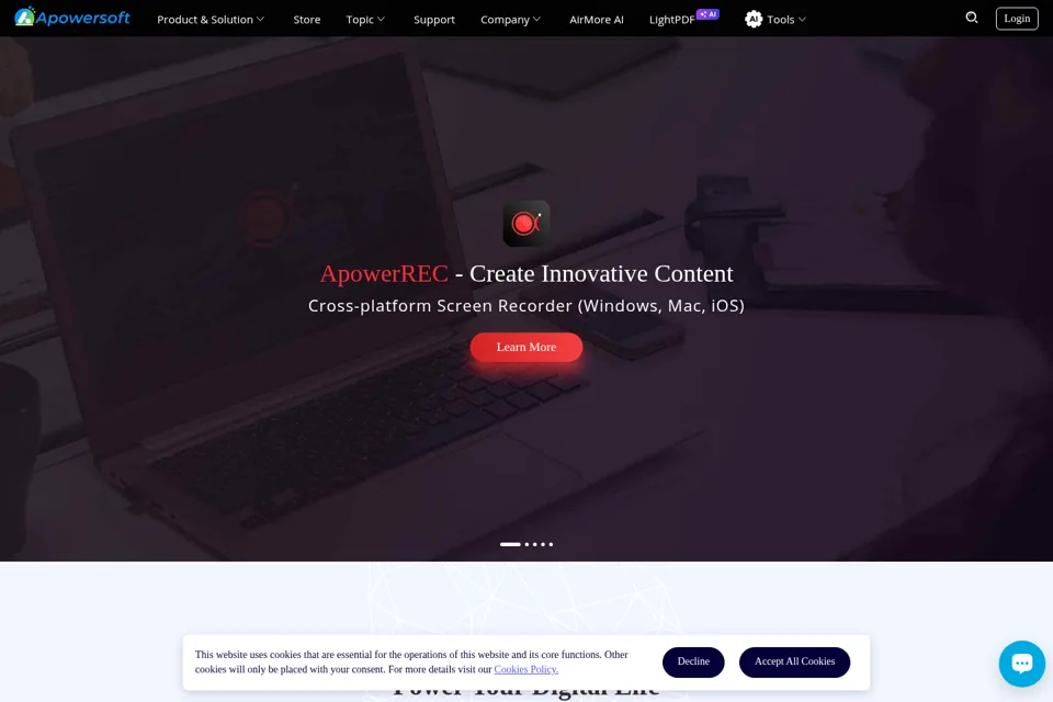 Aperçu de la landing page