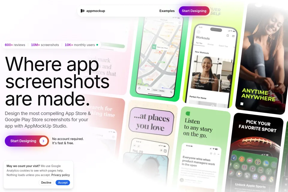 Aperçu de la landing page